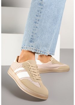 Ciemnobeżowe Klasyczne Sneakersy Tenisówki na Półprzezroczystej Podeszwie Niniel ze sklepu renee.pl w kategorii Buty sportowe damskie - zdjęcie 178489073