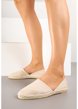 Beżowe Espadryle  Ozdobione Wyciętą Cholewką i Plecionką Wommea ze sklepu renee.pl w kategorii Espadryle damskie - zdjęcie 178490633