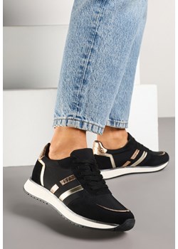 Czarne Sneakersy z Metalicznym Wzorem Alusa ze sklepu renee.pl w kategorii Buty sportowe damskie - zdjęcie 178496152