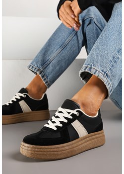 Czarne Sneakersy w Stylu Kultowych Tenisówek na Grubej Podeszwie Nanniris ze sklepu renee.pl w kategorii Buty sportowe damskie - zdjęcie 178496863