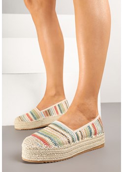 Beżowe Szydełkowe Espadryle w Paski na Podeszwie z Plecionki Tillireta ze sklepu renee.pl w kategorii Espadryle damskie - zdjęcie 178498980