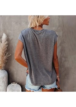 T-shirt damski z kieszenią - Szary S - id: 9219604152649 - marki Intimica - 178512600 T-shirt damski z kieszenią - Szary S ze sklepu Intimica.pl w kategorii Bluzki damskie - zdjęcie 178512600