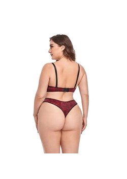 Komplet bielizny plus size - Fioletowy 85D ze sklepu Intimica.pl w kategorii Komplety bielizny damskiej - zdjęcie 178521260