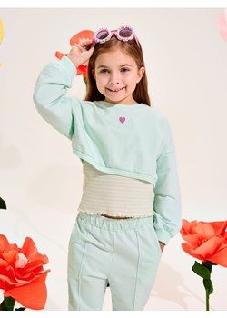Sinsay - Bluza z prążkowaną koszulką bez rękawów - zielony ze sklepu Sinsay w kategorii Bluzy dziewczęce - zdjęcie 178528692