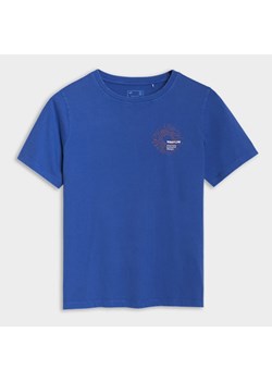 Damski t-shirt z nadrukiem 4F 4FWSS25TTSHF1988 - niebieski ze sklepu Sportstylestory.com w kategorii Bluzki damskie - zdjęcie 178529762