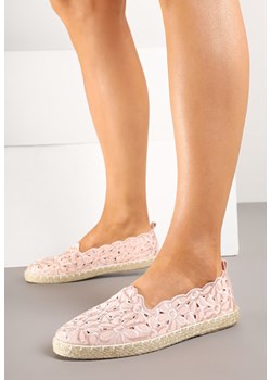Różowe Ażurowe Espadryle Vices w Kwiatowy Wzór z Plecionki Donavia ze sklepu born2be.pl w kategorii Espadryle damskie - zdjęcie 178530594