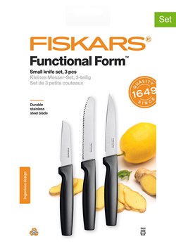 Fiskars Noże kuchenne (3 szt.) &quot;Functional Form&quot; w kolorze srebrno-czarnym ze sklepu Limango Polska w kategorii Noże kuchenne - zdjęcie 178532474