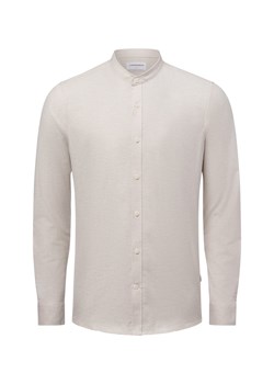 Lindbergh Męska koszula casual Mężczyźni Slim Fit Bawełna piaskowy jednolity ze sklepu vangraaf w kategorii Koszule męskie - zdjęcie 178537514