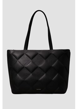 CALVIN KLEIN Czarna shopperka damska w tłoczone romby ze sklepu outfit.pl w kategorii Torby Shopper bag - zdjęcie 178539774