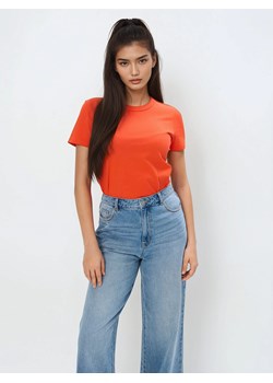 Mohito - Pomarańczowy t-shirt basic - pomarańczowy ze sklepu Mohito w kategorii Bluzki damskie - zdjęcie 178544611