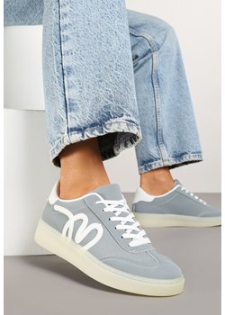 Niebieskie Sneakersy w Stylu Klasycznych Tenisówek z Ozdobną Aplikacją Elddiva ze sklepu born2be.pl w kategorii Buty sportowe damskie - zdjęcie 178545522