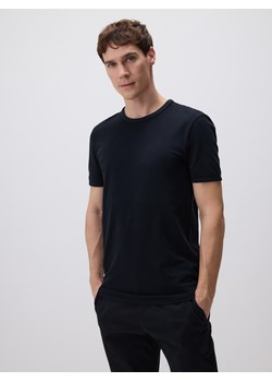 Reserved - Bawełniany t-shirt slim fit - czarny ze sklepu Reserved w kategorii T-shirty męskie - zdjęcie 178549701