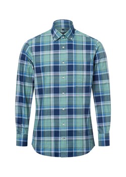 Andrew James Męska koszula casual Mężczyźni Regular Fit Bawełna seledynowy w kratkę ze sklepu vangraaf w kategorii Koszule męskie - zdjęcie 178551533