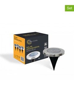Lifa Living Lampy solarne (4 szt.) &quot;Nashville&quot; w kolorze srebrnym - wys. 13,5 x Ø 11,6 cm ze sklepu Limango Polska w kategorii Dekoracje i akcesoria ogrodowe - zdjęcie 178552261