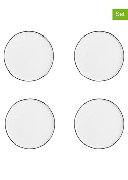 Björn Talerzyki deserowe (4 szt.) &quot;Pure&quot; w kolorze czarno-białym - Ø 21,5 cm ze sklepu Limango Polska w kategorii Naczynia - zdjęcie 178552381