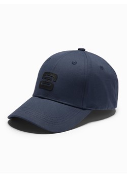 Męska czapka bejsbolówka z logo – granatowa V1 OM-ACCS-0100 ze sklepu ombre w kategorii Czapki z daszkiem męskie - zdjęcie 178555072