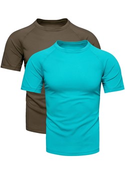 Dwupak męski t-shirt khaki i niebieski Recea ze sklepu Recea.pl w kategorii T-shirty męskie - zdjęcie 178555160