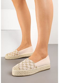 Beżowe Espadryle z Plecionym Sznurkiem i Geometrycznym Wzorem Sdivira ze sklepu born2be.pl w kategorii Espadryle damskie - zdjęcie 178560092