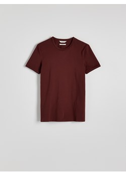 Reserved - Bawełniany t-shirt slim fit - bordowy ze sklepu Reserved w kategorii T-shirty męskie - zdjęcie 178563573