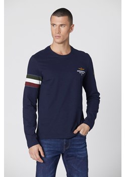 AERONAUTICA MILITARE Granatowy longsleeve męski Crew neck, Rozmiar M ze sklepu outfit.pl w kategorii T-shirty męskie - zdjęcie 178563930