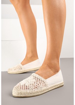 Beżowe Ażurowe Espadryle Ozdobione Plecionym Sznurkiem Sdivaya ze sklepu born2be.pl w kategorii Espadryle damskie - zdjęcie 178568082