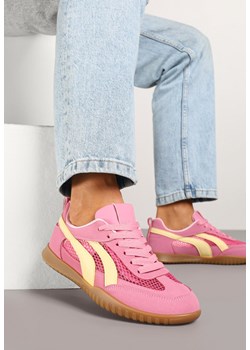 Fuksjowe Sneakersy Tenisówki z Geometrycznym Motywem Amotheira ze sklepu renee.pl w kategorii Buty sportowe damskie - zdjęcie 178569611