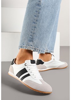 Białe Sneakersy Ozdobione Paskami Amoissea ze sklepu born2be.pl w kategorii Buty sportowe damskie - zdjęcie 178570962