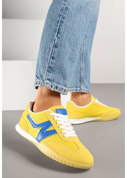 Żółte Sneakersy Typu Klasyczne Tenisówki Zdobione Przeszyciami Elanioria ze sklepu renee.pl w kategorii Buty sportowe damskie - zdjęcie 178573823