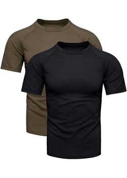 Dwupak męski t-shirt khaki i czarny Recea ze sklepu Recea.pl w kategorii T-shirty męskie - zdjęcie 178576183