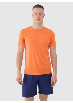 Męska koszulka treningowa 4F 4FWSS25TFTSM1343 - pomarańczowa ze sklepu Sportstylestory.com w kategorii T-shirty męskie - zdjęcie 178577001