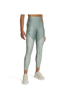 Damskie legginsy treningowe Under Armour Tech Print Panel Ankle - zielone ze sklepu Sportstylestory.com w kategorii Spodnie damskie - zdjęcie 178577032