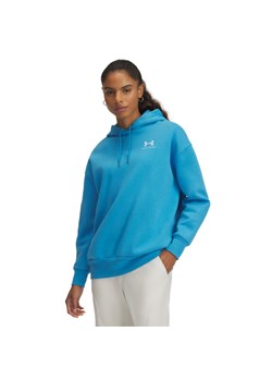 Damska bluza dresowa nierozpinana z kapturem Under Armour UA Icon Fleece OS Hoodie - niebieska ze sklepu Sportstylestory.com w kategorii Bluzy damskie - zdjęcie 178577084