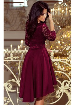 210-13 Nicolle sukienka z koronkowym dekoltem, Kolor bordowy, Rozmiar S, Numoco ze sklepu Intymna w kategorii Sukienki - zdjęcie 178580550