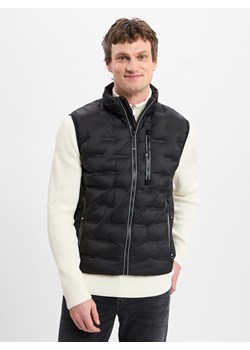 Tom Tailor Pikowana kamizelka męska Mężczyźni czarny jednolity ze sklepu vangraaf w kategorii Kamizelki męskie - zdjęcie 178582632