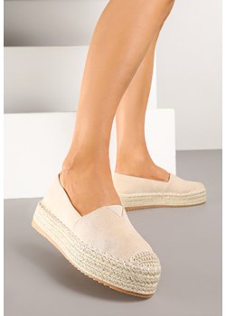 Jasnobeżowe Espadryle na Plecionej Platformie z Ekozamszu Avalana ze sklepu born2be.pl w kategorii Espadryle damskie - zdjęcie 178582721