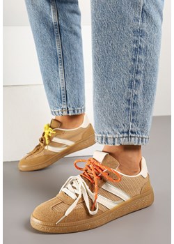 Brązowe Sneakersy z Podwójnym Wiązaniem i Geometrycznym Wzorem Telanielia ze sklepu born2be.pl w kategorii Buty sportowe damskie - zdjęcie 178582904