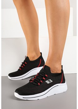 Czarne Wsuwane Buty Sportowe Sneakersy z Elastyczną Cholewką Telithiela ze sklepu renee.pl w kategorii Buty sportowe damskie - zdjęcie 178583520