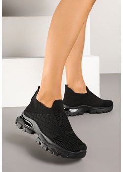 Czarne Buty Sportowe Sneakersy Ozdobione Metaliczną Aplikacją Ellevira ze sklepu renee.pl w kategorii Buty sportowe damskie - zdjęcie 178583532