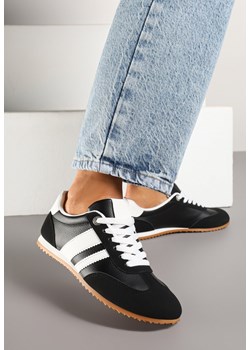 Czarne Sneakersy z Geometrycznymi Paskami Desmira ze sklepu renee.pl w kategorii Buty sportowe damskie - zdjęcie 178591652