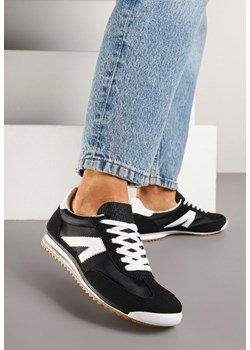 Czarne Sneakersy Klasyczne Tenisówki Zdobione Przeszyciami Bortewi ze sklepu renee.pl w kategorii Buty sportowe damskie - zdjęcie 178591661