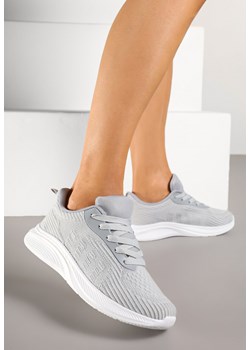 Szare Buty Sportowe Sneakersy z Tłoczonym Wzorem Amosira ze sklepu renee.pl w kategorii Buty sportowe damskie - zdjęcie 178591711