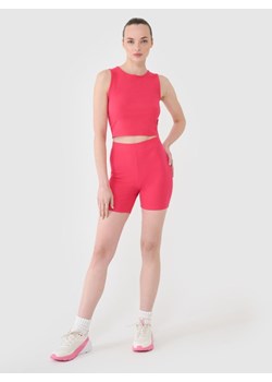 Damskie legginsy krótkie 4F 4FRSS25TSTIF016 - różowe ze sklepu Sportstylestory.com w kategorii Spodnie damskie - zdjęcie 178599134