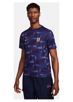 Męska przedmeczowa koszulka piłkarska z krótkim rękawem Nike Dri-FIT Anglia Academy Pro - Fiolet ze sklepu Nike poland w kategorii T-shirty męskie - zdjęcie 178602182