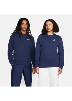 Męska bluza z dzianiny Nike Sportswear Club - Niebieski ze sklepu Nike poland w kategorii Bluzy męskie - zdjęcie 178602422