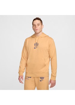 Męska bluza piłkarska z kapturem z dzianiny dresowej Nike Inter Mediolan Club (wersja domowa) - Brązowy ze sklepu Nike poland w kategorii Bluzy męskie - zdjęcie 178602554