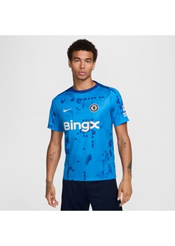 Męska przedmeczowa koszulka piłkarska z krótkim rękawem Nike Dri-FIT Chelsea F.C. Academy Pro - Niebieski ze sklepu Nike poland w kategorii T-shirty męskie - zdjęcie 178604062