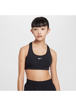 Stanik sportowy dla dużych dzieci (dziewcząt) Nike Swoosh EasyOn - Czerń ze sklepu Nike poland w kategorii Biustonosze - zdjęcie 178604251