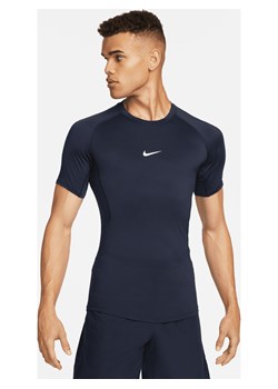 Męska przylegająca koszulka z krótkim rękawem do fitnessu Dri-FIT Nike Pro - Niebieski ze sklepu Nike poland w kategorii T-shirty męskie - zdjęcie 178604593