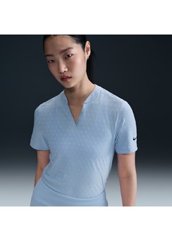 Damska żakardowa koszulka polo do golfa z krótkim rękawem i stójką Dri-FIT Nike Tour - Niebieski ze sklepu Nike poland w kategorii Bluzki damskie - zdjęcie 178605152