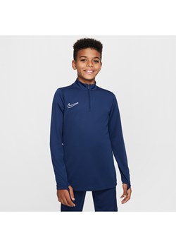 Treningowa koszulka piłkarska z długim rękawem i zamkiem 1/4 dla dużych dzieci Dri-FIT Nike Academy - Niebieski ze sklepu Nike poland w kategorii T-shirty chłopięce - zdjęcie 178605282